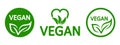Vegan green bio button icons set Ã¢â¬â vector